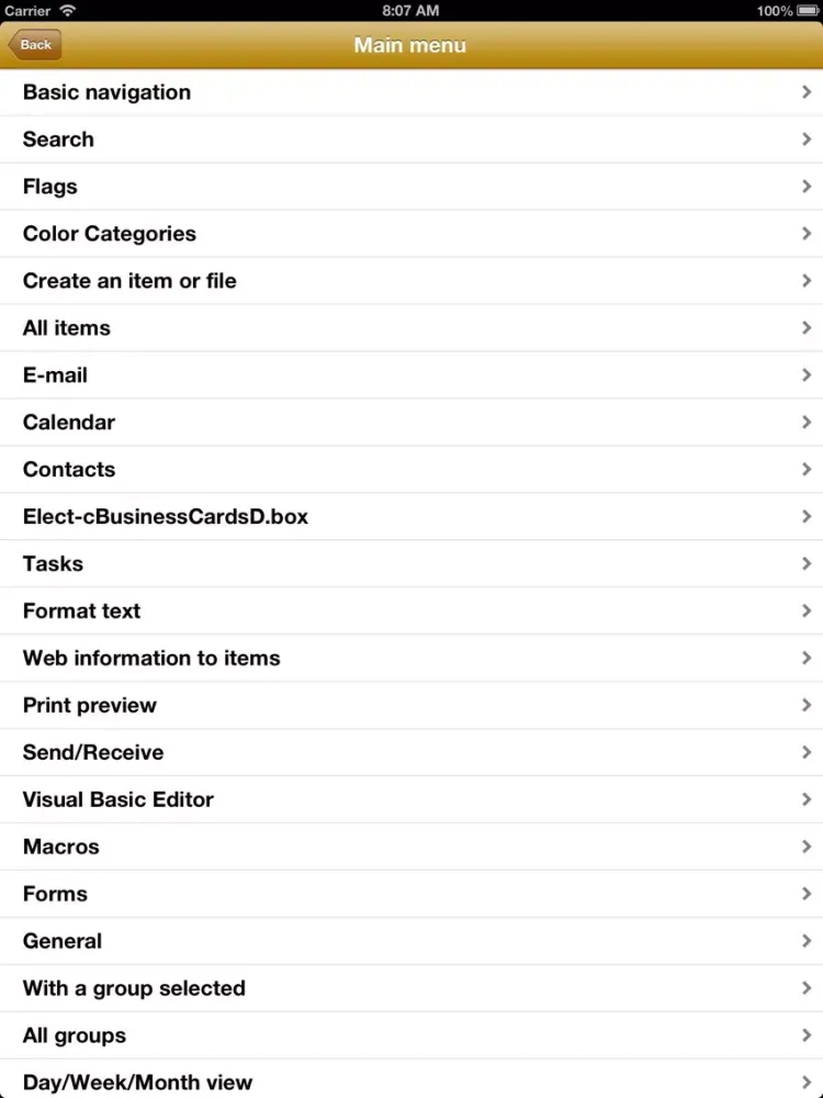 Capturas de tela do Shortcuts for Mac Outlook iPad 