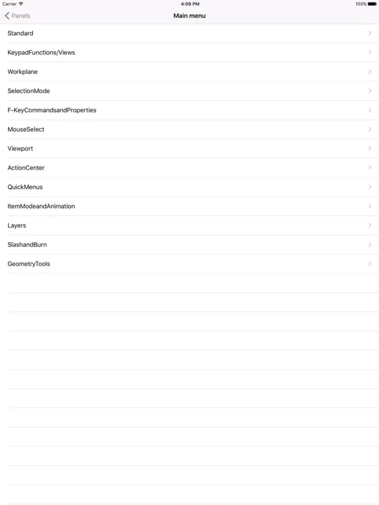 ภาพหน้าจอของ Shortcuts for ModoLuxology iPad 