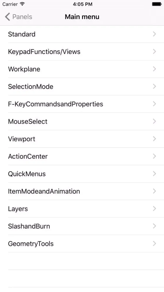 ภาพหน้าจอของ Shortcuts for ModoLuxology