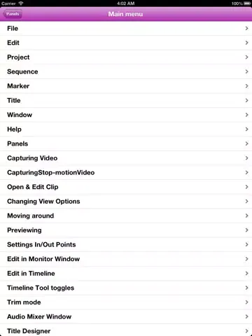 Shortcuts for Premiere Pro iPad 应用截图