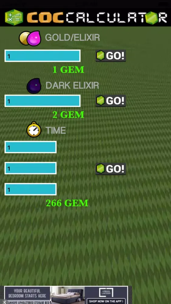 Tangkapan layar Gems Calculator For COC