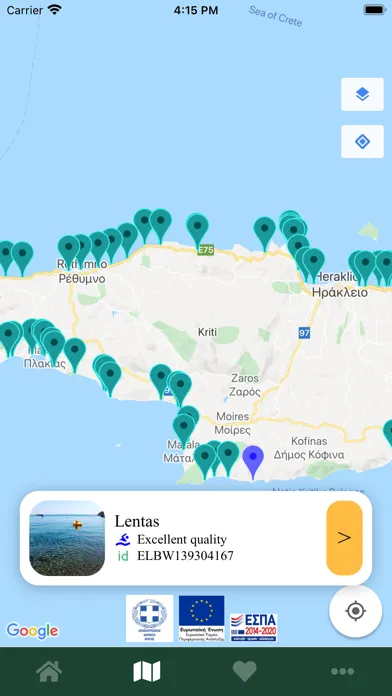 Tangkapan layar Bathing Waters in Crete
