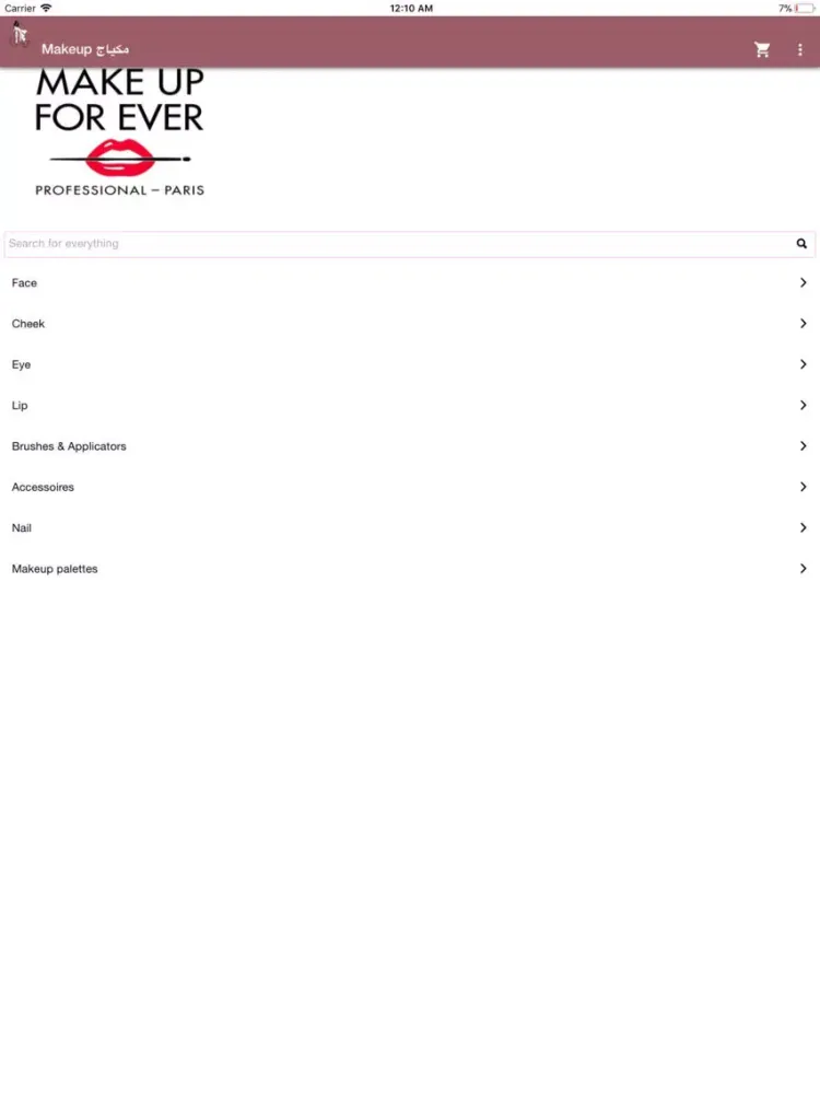 Capturas de tela do For Her Cosmetics iPad 