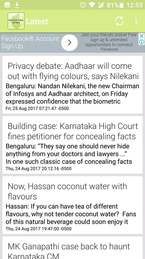 Capturas de tela do Karnataka News Live