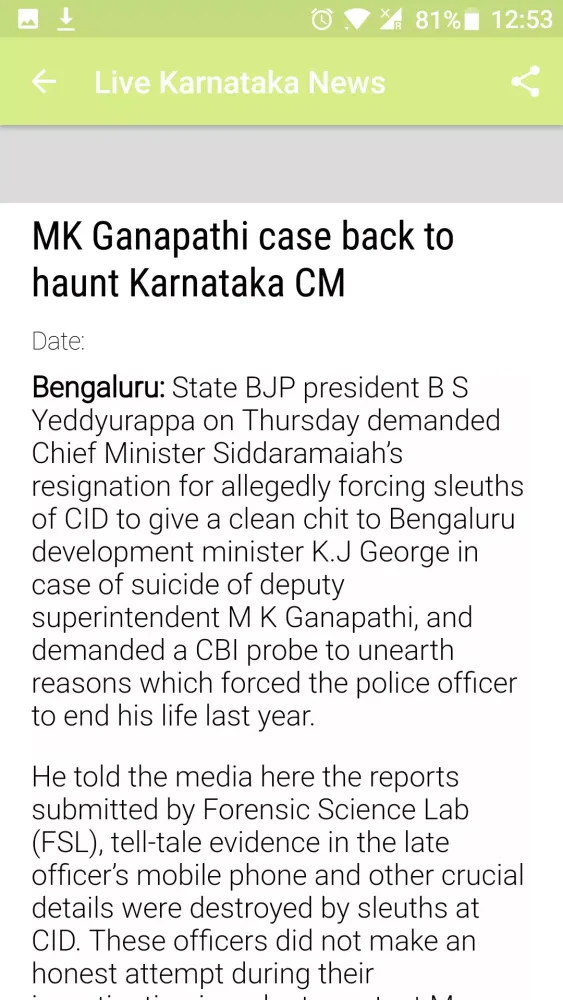 Capturas de tela do Karnataka News Live