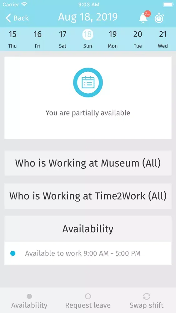 ภาพหน้าจอของ nimbus employee app