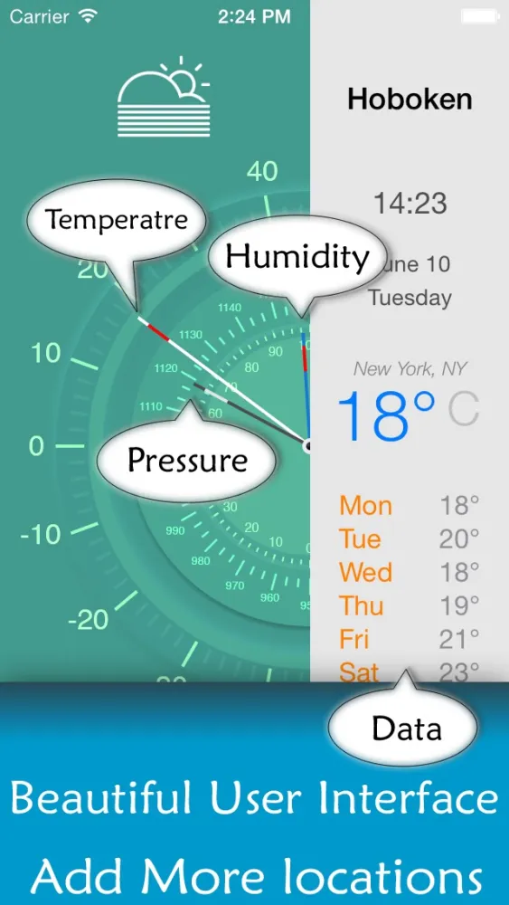 Weather forecast app - 7 days Free weather forecasts for your current location and all over the world应用截图