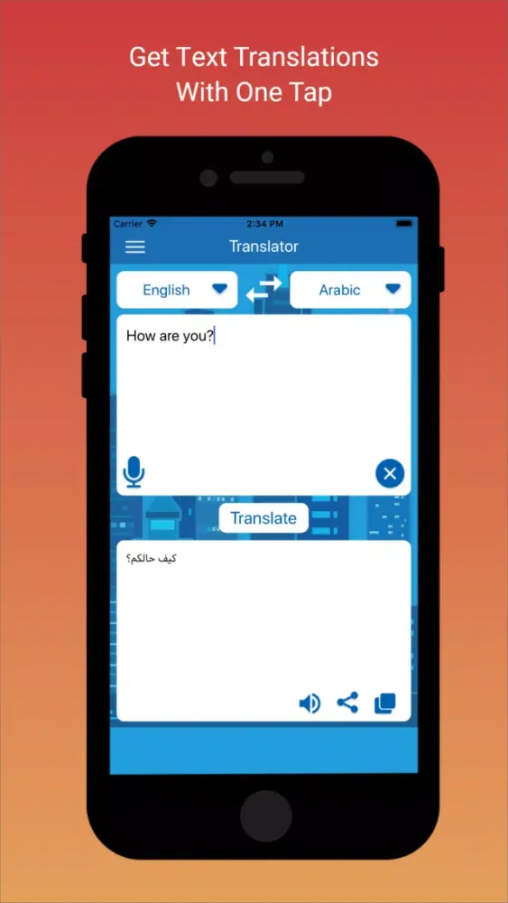 Tangkapan skrin Translator itranslate 2019