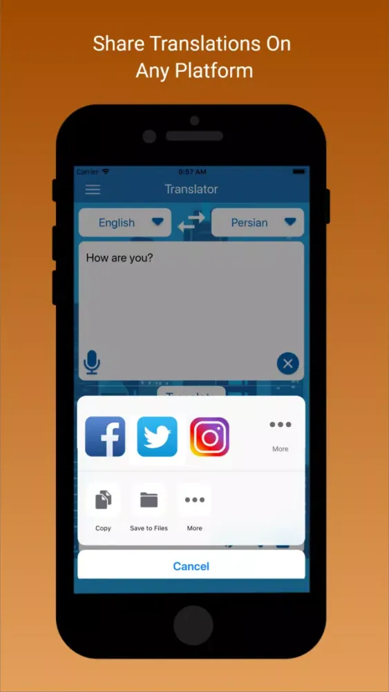 Tangkapan skrin Translator itranslate 2019