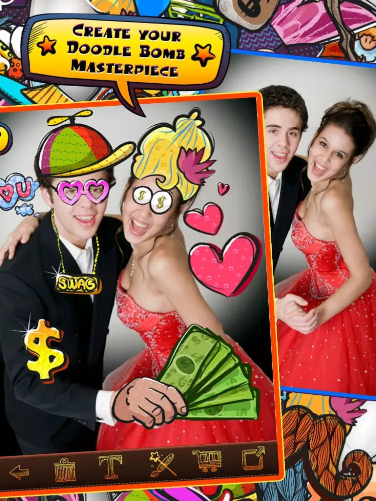 Capturas de pantalla de Doodle Bomb - InstaBlend Funny Doodles & Selfie Photo Booth iPad 
