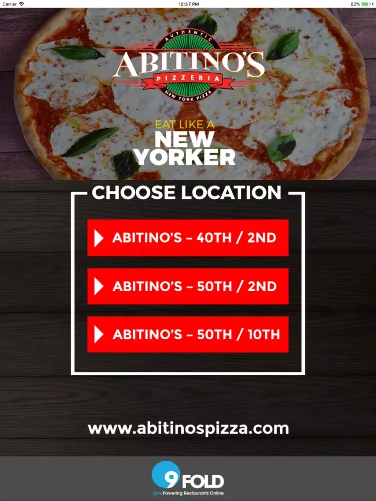 Capturas de tela do Abitino's Pizza iPad 