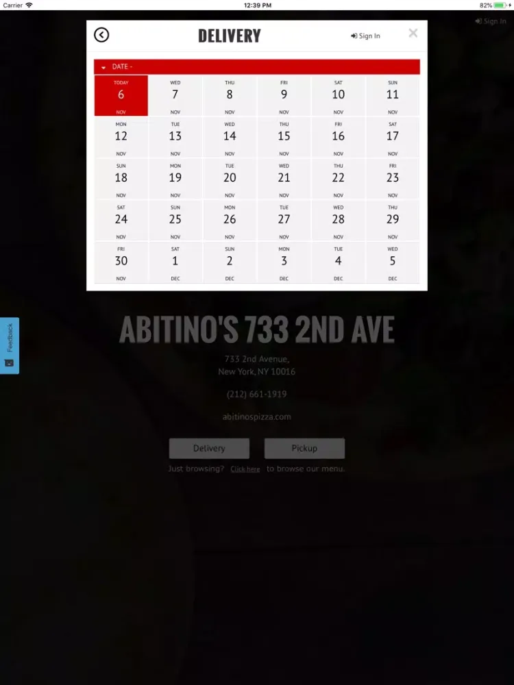 Capturas de tela do Abitino's Pizza iPad 