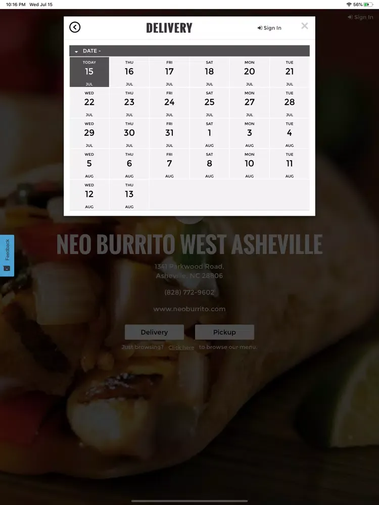 Tangkapan skrin Eat Neo iPad 