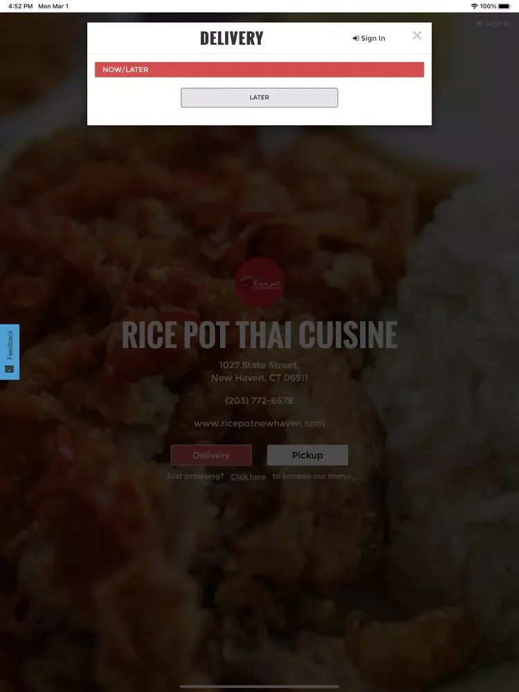 Rice Pot Thai Cuisine iPad  स्क्रीनशॉट