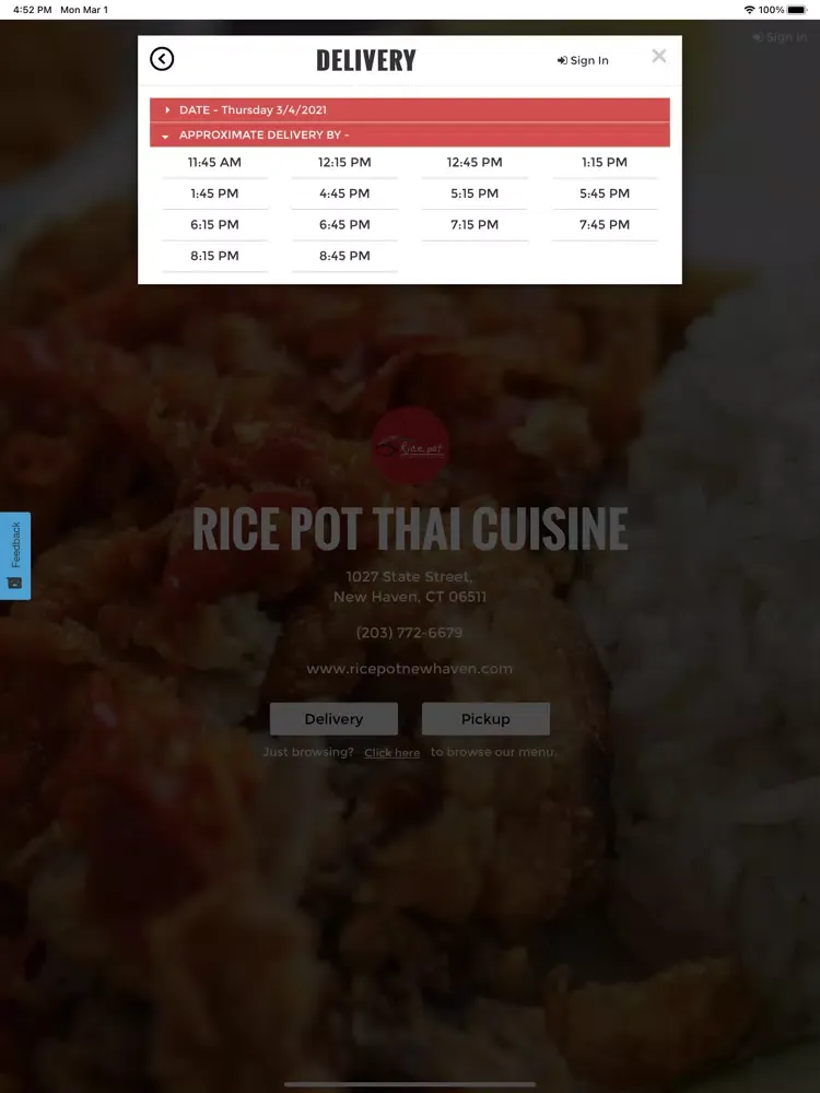 Rice Pot Thai Cuisine iPad  स्क्रीनशॉट