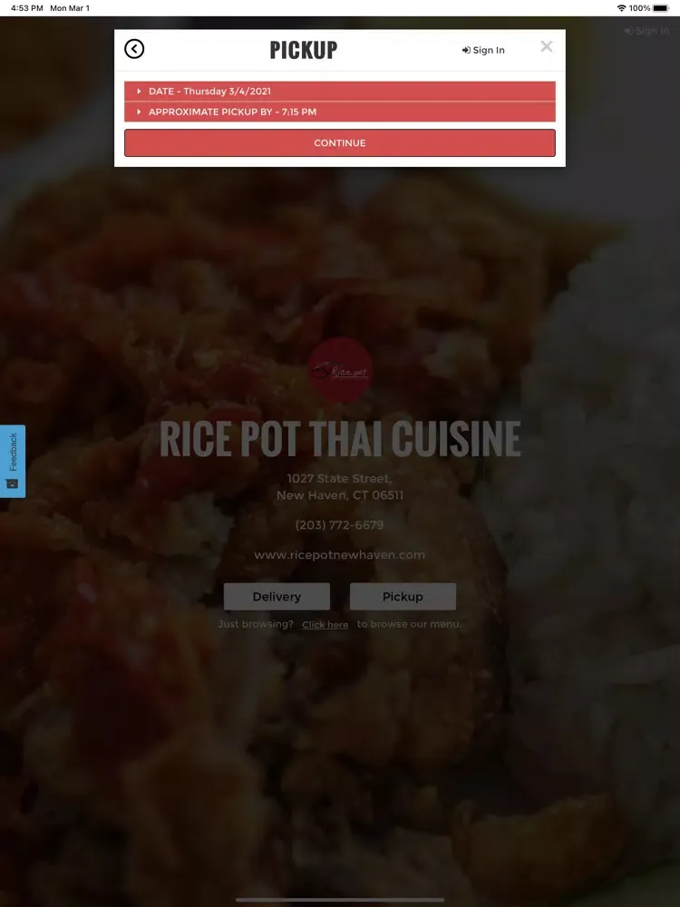 Rice Pot Thai Cuisine iPad  स्क्रीनशॉट