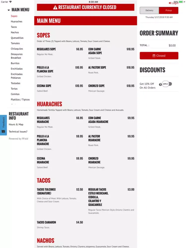 Tulcimex Restaurant iPad  Screenshots