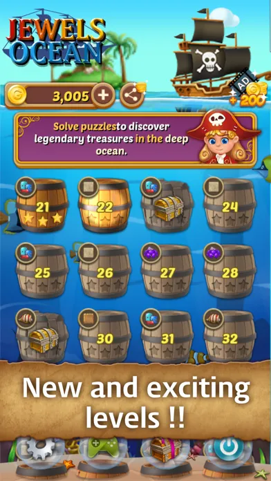 Ảnh chụp màn hình của Jewels Ocean: Match3 Puzzle