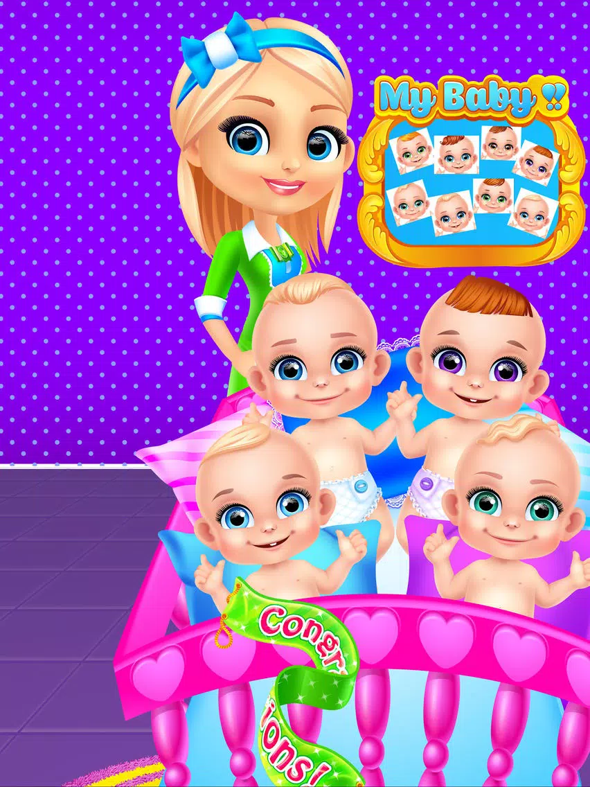 Octuplets Baby Story - Babies & Mommy Games for Girls iPad  Screenshots