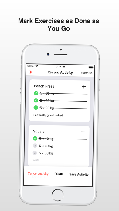 Capturas de tela do Ninjagains Workout Tracking
