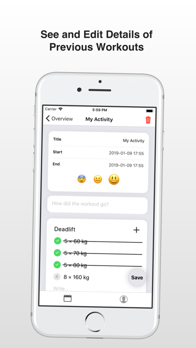 Capturas de tela do Ninjagains Workout Tracking