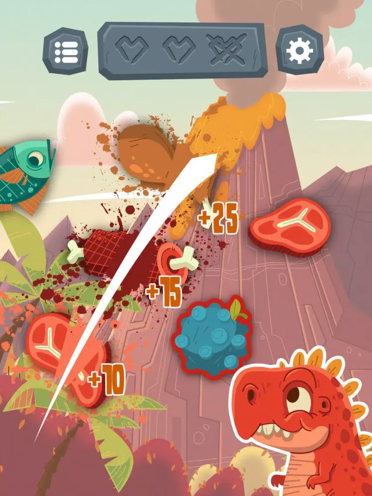 ภาพหน้าจอของ Dino slasher hunter - No cut fruit iPad 