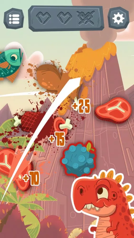 ภาพหน้าจอของ Dino slasher hunter - No cut fruit