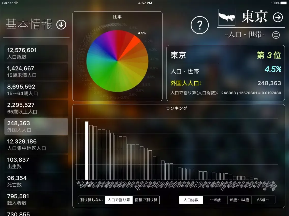 日本都道府県基礎情報Lite iPad 應用截圖