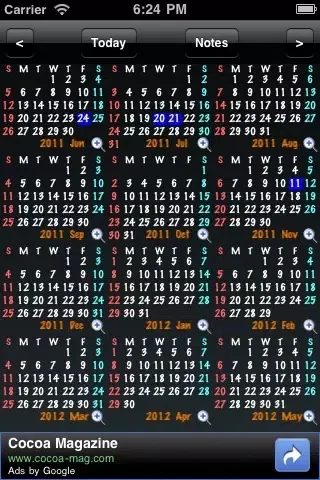 12-Month Calendar Ekran Görüntüleri