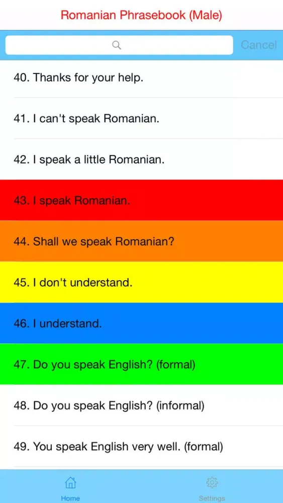Captures d'écran de Romanian (Male) Quick Phrasebook - Basic Phrases with Audio