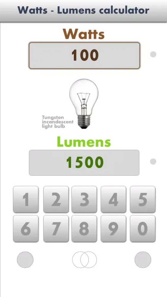 Watts - Lumens calculator Ekran Görüntüleri