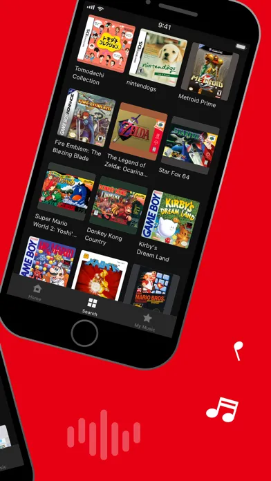 Tangkapan skrin Nintendo Music
