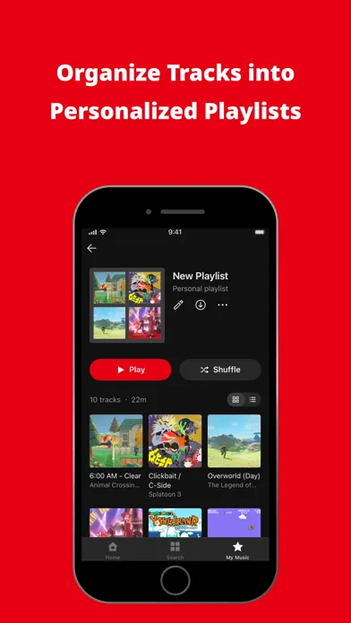 Tangkapan skrin Nintendo Music