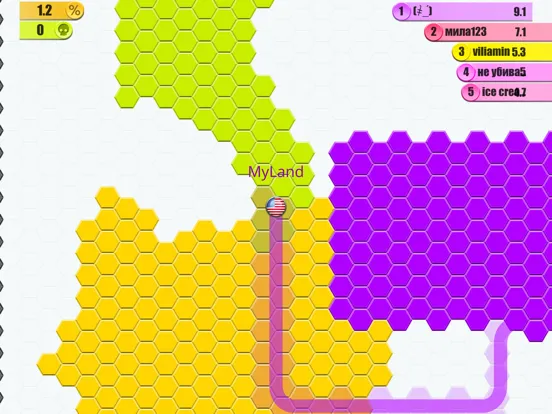 Hexa Land.io Arena grid game iPad 應用截圖