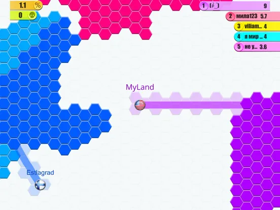 Hexa Land.io Arena grid game iPad 應用截圖