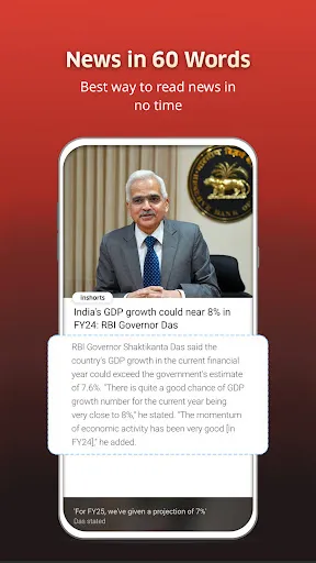 Captures d'écran de Inshorts - News in 60 words