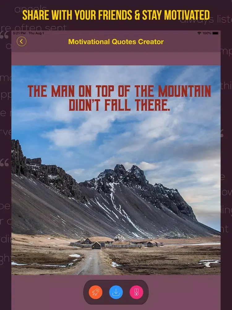 Capturas de tela do Motivation Quotas Creator iPad 