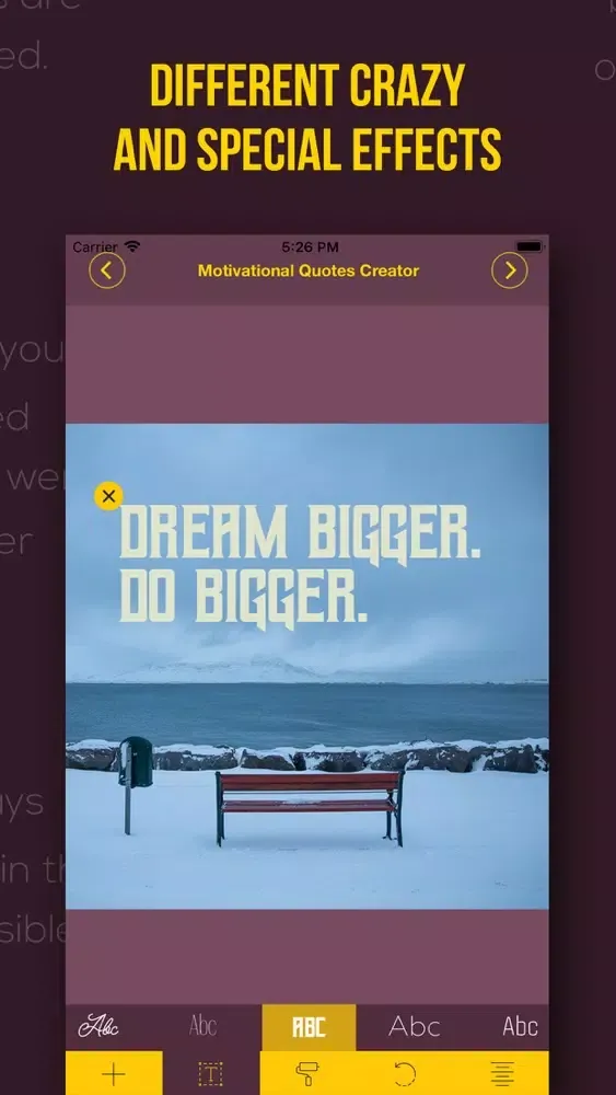Capturas de tela do Motivation Quotas Creator