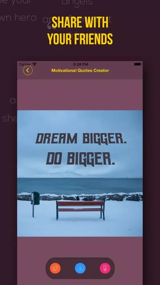 Capturas de tela do Motivation Quotas Creator