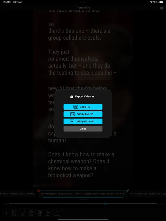 Captures d'écran de Transcribe Video to Text! iPad 
