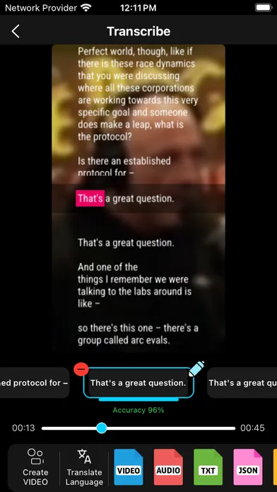 Captures d'écran de Transcribe Video to Text!