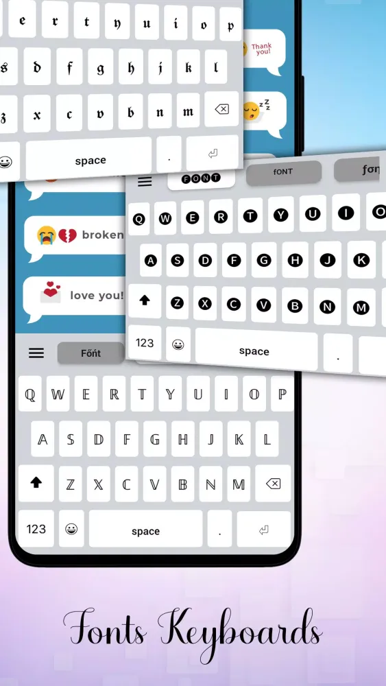 Captures d'écran de Fonts Art: Keyboard Font Style