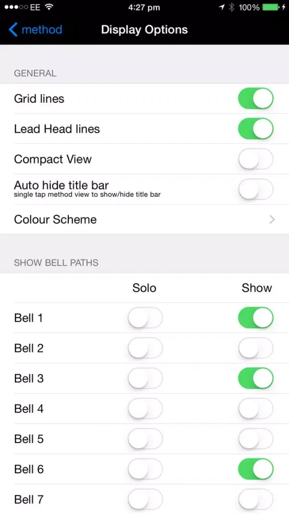 Screenshot di TinTin bellringing methods