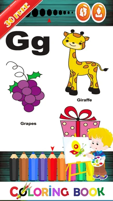 Capturas de pantalla de Alphabet decals Fun Coloring Page For Kindergarten