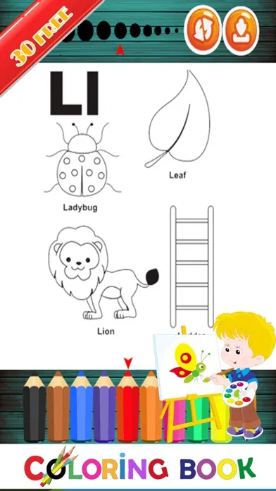 Capturas de pantalla de Alphabet decals Fun Coloring Page For Kindergarten