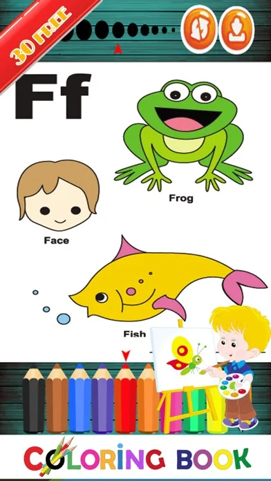 Capturas de pantalla de Alphabet decals Fun Coloring Page For Kindergarten