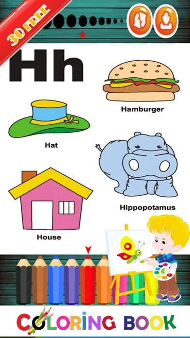 Capturas de pantalla de Alphabet decals Fun Coloring Page For Kindergarten
