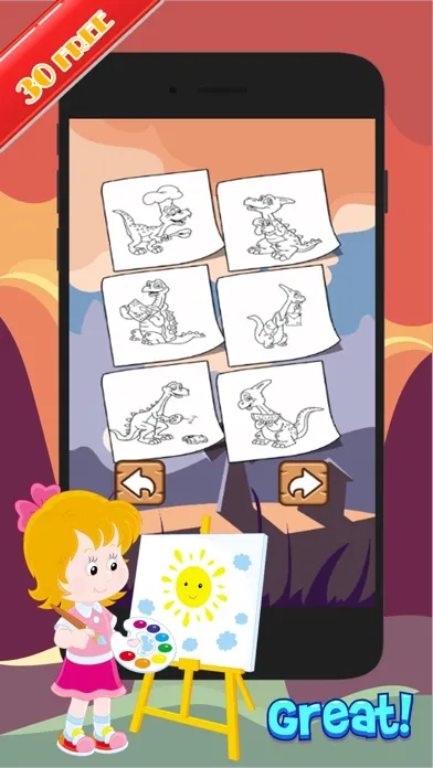 Tangkapan layar Dinosaur Activities:Coloring Markers Learning Game