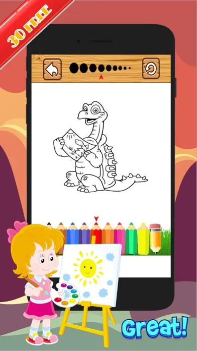 Tangkapan layar Dinosaur Activities:Coloring Markers Learning Game