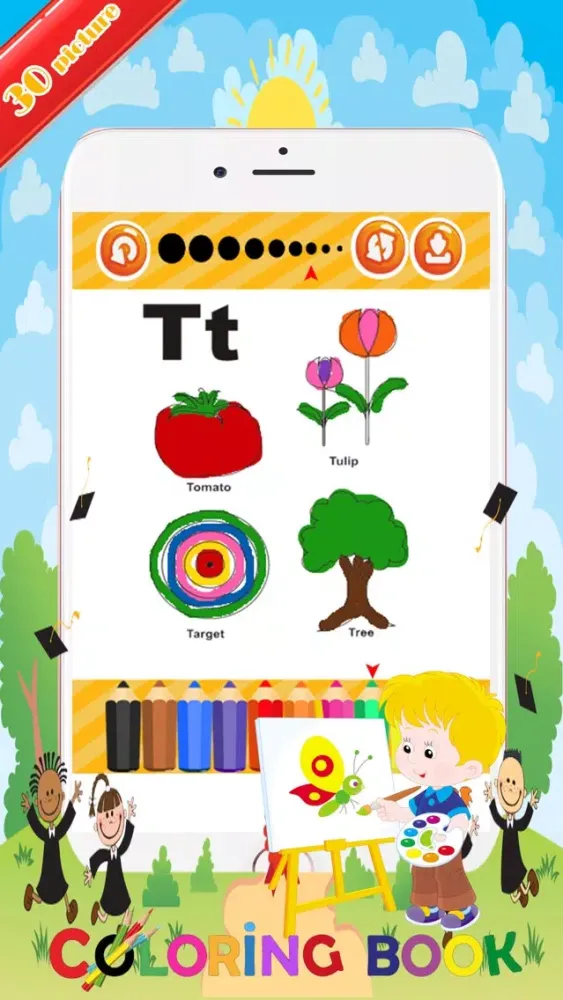 Alphabet word coloring:Coloring Page For Preschool Screenshots